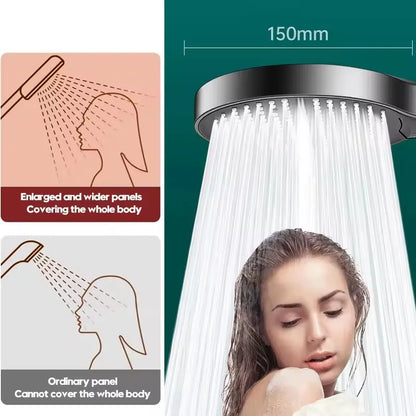 New 15CM Large Panel 6 Modes Pressurized Shower Head Multi-Function Sprayer High Pressure Adjustable Shower Bathroom Accessories