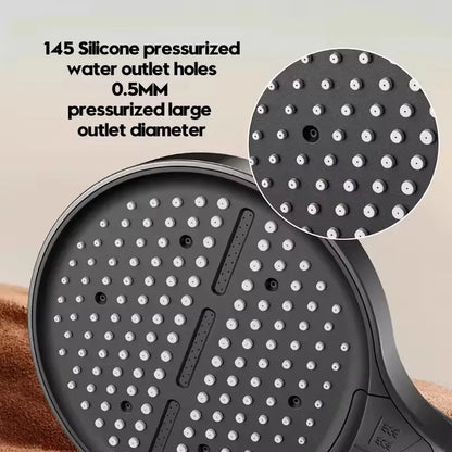 New 15CM Large Panel 6 Modes Pressurized Shower Head Multi-Function Sprayer High Pressure Adjustable Shower Bathroom Accessories