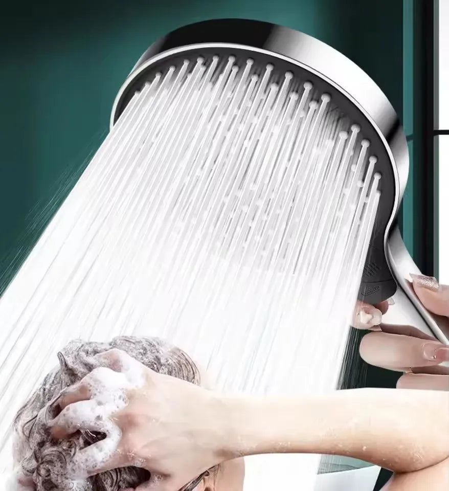 New 15CM Large Panel 6 Modes Pressurized Shower Head Multi-Function Sprayer High Pressure Adjustable Shower Bathroom Accessories